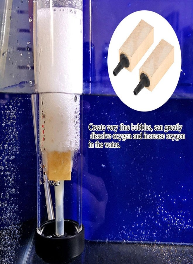 Moofey 2 PCS Aquarium Wood Air Stones, Wooden Fish Tank Bubbler Stones, Air Bubble Diffuser for Pond, Hydroponic, Circulation System - Image 3